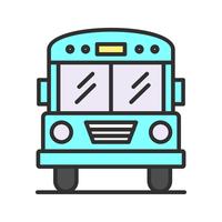 Ícone de linha de ônibus escolar cheio vetor