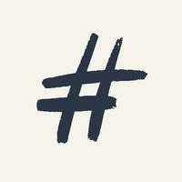 hashtag, vetor tinta pintado tag ícone em branco fundo. mão desenhado vetor ilustração