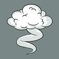 quadrinho nuvem ou fumaça, desenho animado vetor movimento efeitos, e explosões isolado em cinzento fundo. vetor ilustração