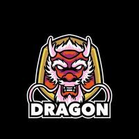 Dragão cabeça logotipo modelo para jogos e esporte vetor