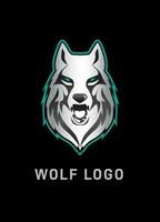 logotipo da cabeça de lobo vetor