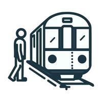 trem estação ícone vetor placa símbolo isolado