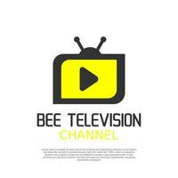 abelha televisão logotipo Projeto modelo vetor