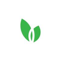 simples verde folha geométrico plano natureza símbolo logotipo vetor