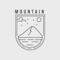 montanha emblema linha arte logotipo simples vetor ilustração modelo ícone gráfico crachá Projeto