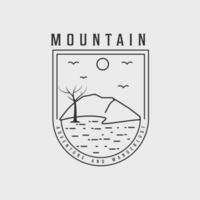 montanha emblema linha arte logotipo simples vetor ilustração modelo ícone gráfico crachá Projeto