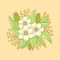 colorida 2d floral ramalhete branco flor ilustração vetor