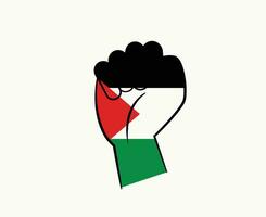 Palestina mão emblema bandeira meio leste país símbolo abstrato vetor Projeto