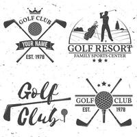 conjunto do golfe clube conceito com jogador de golfe silhueta. vetor