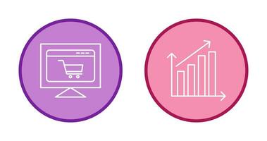 comércio eletrônico local na rede Internet e Aumentar Estatisticas ícone vetor