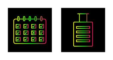 marcado calendário e bagagem ícone vetor