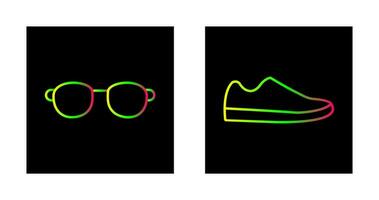 oculos de sol e sapato ícone vetor