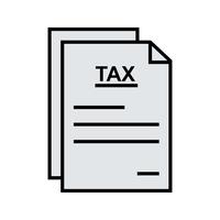 Glifo de formulário de imposto ícone preto vetor