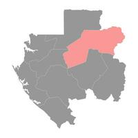 ogooue ivindo província mapa, administrativo divisão do Gabão. vetor ilustração.