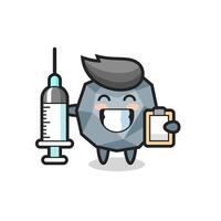 ilustração mascote de pedra como um médico vetor