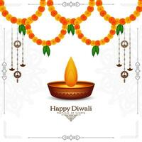 feliz diwali tradicional indiano festival decorativo fundo vetor