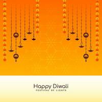 feliz diwali tradicional indiano festival decorativo fundo vetor