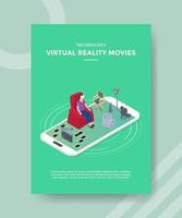 tecnologia filmes de realidade virtual mulheres sentadas no sofá vetor