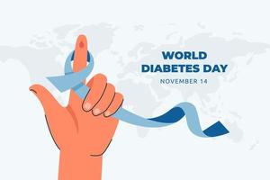 conceito do dia mundial da diabetes em design plano vetor