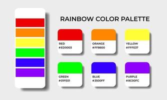 amostra de paletas de cores do arco-íris vetor