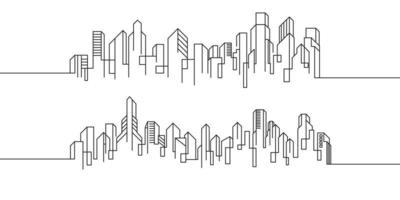 modelo de ilustração vetorial arte de linha de construção de cidade vetor