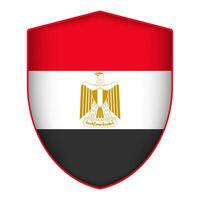 Egito bandeira dentro escudo forma. vetor ilustração.