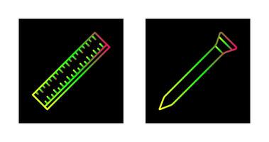 régua e unha ícone vetor