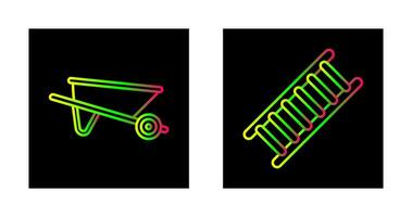 carrinho de mão e escada ícone vetor