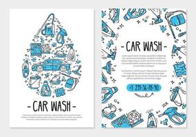 flyer ou pôster para impressão para lavagem de carros e detalhamento automático vetor