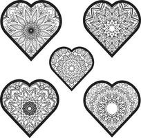 conjunto de vetores de doodle corações monograma vetor grátis