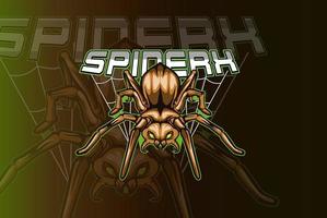 design de logotipo do spider mascote esport vetor