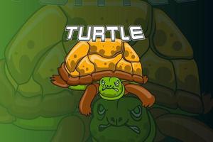 vetor do logotipo do mascote da tartaruga