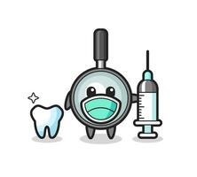 personagem mascote da lupa como dentista vetor