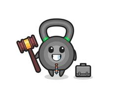 ilustração do mascote do kettlebell como advogado vetor