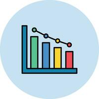 ícone de vetor de diagrama de declínio