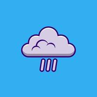céu nublado e ícone de chuva ou logotipo isolado vetor