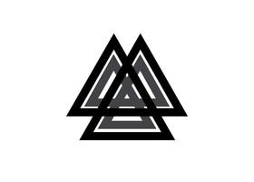 triângulos entrelaçados, valknut, geometria sagrada. ícone plano. logotipo vetor