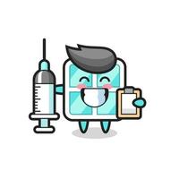 ilustração mascote da janela como um médico vetor