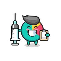 ilustração de mascote de gráfico como um médico vetor