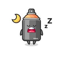 ilustração de personagem de tinta spray dormindo à noite vetor