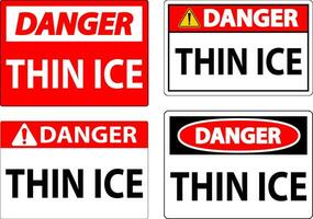 Perigo sinal, Atenção fino gelo placa vetor