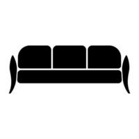 ícone confortável sofá, Lugar, colocar para relaxante e assistindo televisão mostra vetor
