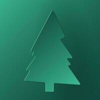 vetor verde Natal papel cortar 3d árvore em turquesa colori fundo. natal Projeto elementos para apresentação, bandeira, cobrir, rede, folheto, cartão, oferta, poster, deslizar e social meios de comunicação