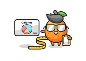 ilustração do mascote kumquat como nutricionista vetor