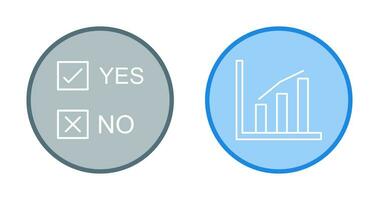 sim não opção e Estatisticas ícone vetor