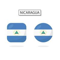bandeira do Nicarágua 2 formas ícone 3d desenho animado estilo. vetor