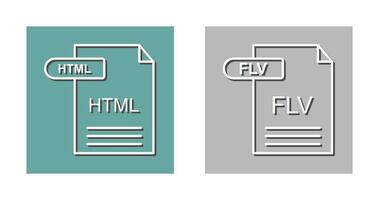 html e flv ícone vetor