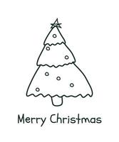 mão desenhado Natal cumprimento cartão. Novo ano rabisco ilustração Natal árvore. vetor ilustração