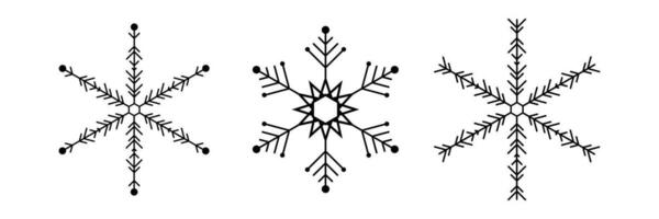 ícone conjunto do floco de neve isolado em uma branco fundo. Preto esboço símbolos vetor ilustração para fundo, vendas, descontos