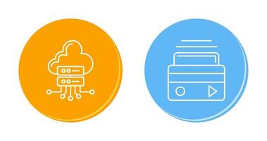 servidor e atm cartão ícone vetor